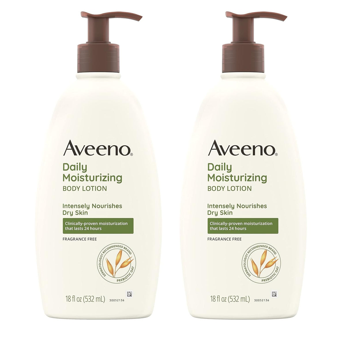 Daily Moisturizing Body Lotion for Dry Skin with Prebiotic Oat, Fragrance & Paraben Free, Non-Greasy, Non-Comedogenic, for Sensitive Skin & 72-Hour Moisturizer 18 Fl Oz