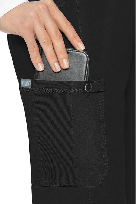 Scrub Pants for Women, Jersey Waist Yoga Bottoms, 6 Pockets with Mid Rise Drawstring Waistband - MC7725