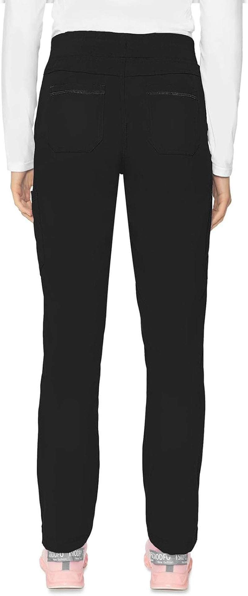 Scrub Pants for Women, Jersey Waist Yoga Bottoms, 6 Pockets with Mid Rise Drawstring Waistband - MC7725