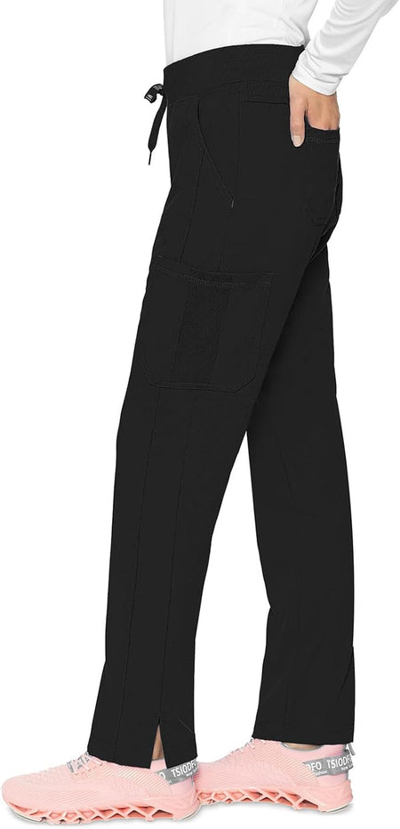 Scrub Pants for Women, Jersey Waist Yoga Bottoms, 6 Pockets with Mid Rise Drawstring Waistband - MC7725