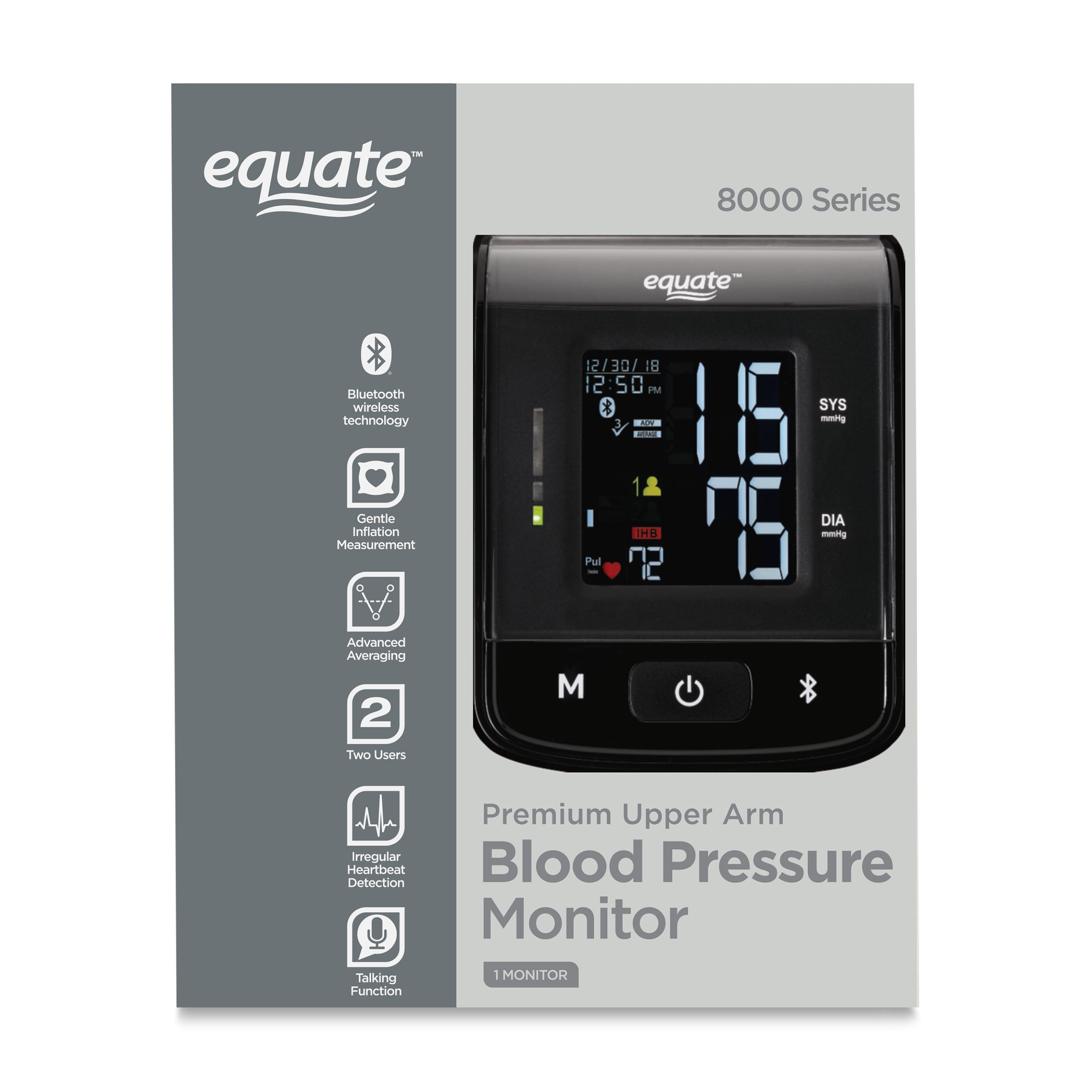 8000 Series Premium Upper Arm Cuff Blood Pressure Monitor. Equipped W/ Bluetooth Wireless Technology