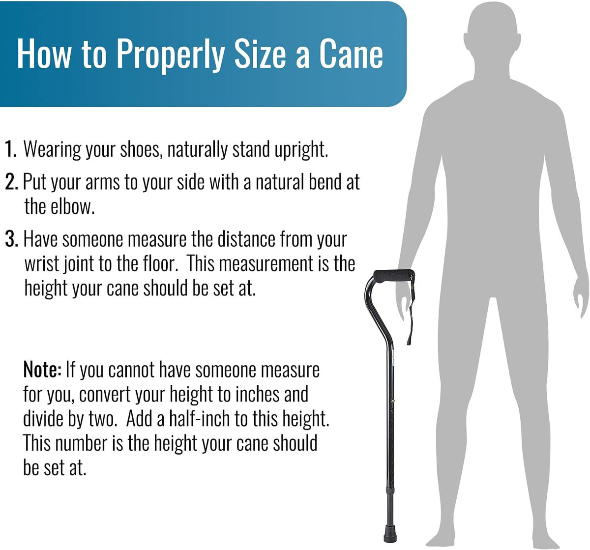 Walking Cane and Walking Stick for Adult Men and Women, FSA Eligible, Lightweight and Adjustable from 30-39 Inches, Supports up to 250 Pounds with Ergonomic Hand Grip and Wrist Strap, Silver