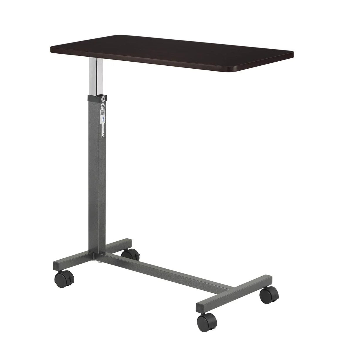 Non Tilt Top Overbed Table, Silver Vein