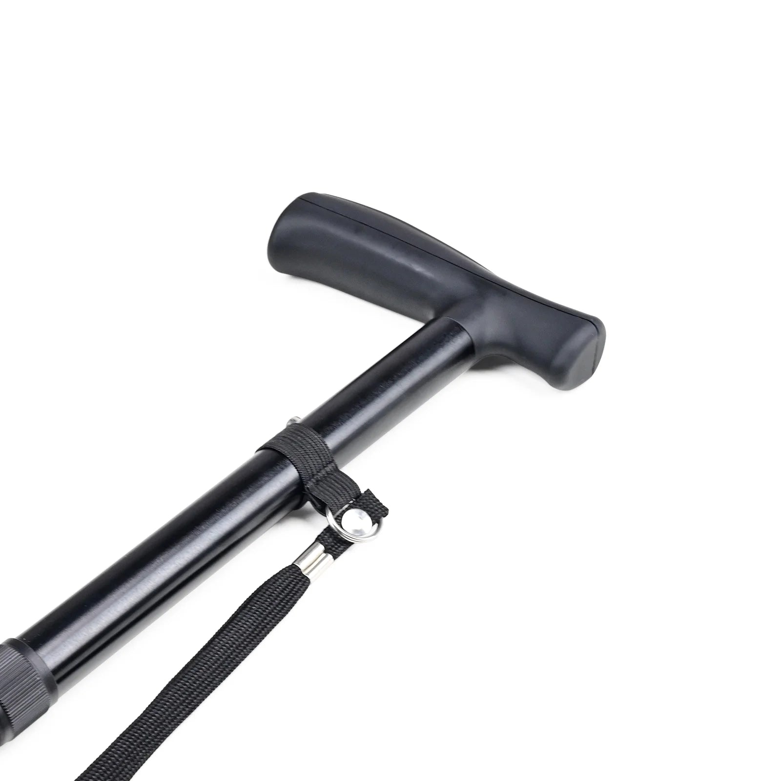 Walking Cane: Adult Collapsible Cane for Walking Self Standing Adjustable Folding Cane with T Handle & Pivot Base Lightweight for Seniors-Black