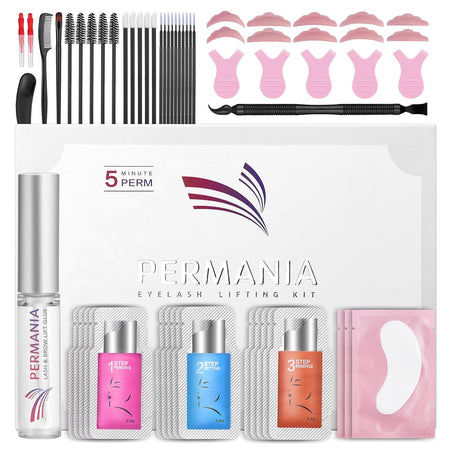 Lash Lift Kit, Lash Perm Kit, Fast Eyelash Lifting 5 Minutes DIY at Home with Strong Glue Disposable Sachet Lash Lifting Kit Last 6 Weeks (30Pcs）