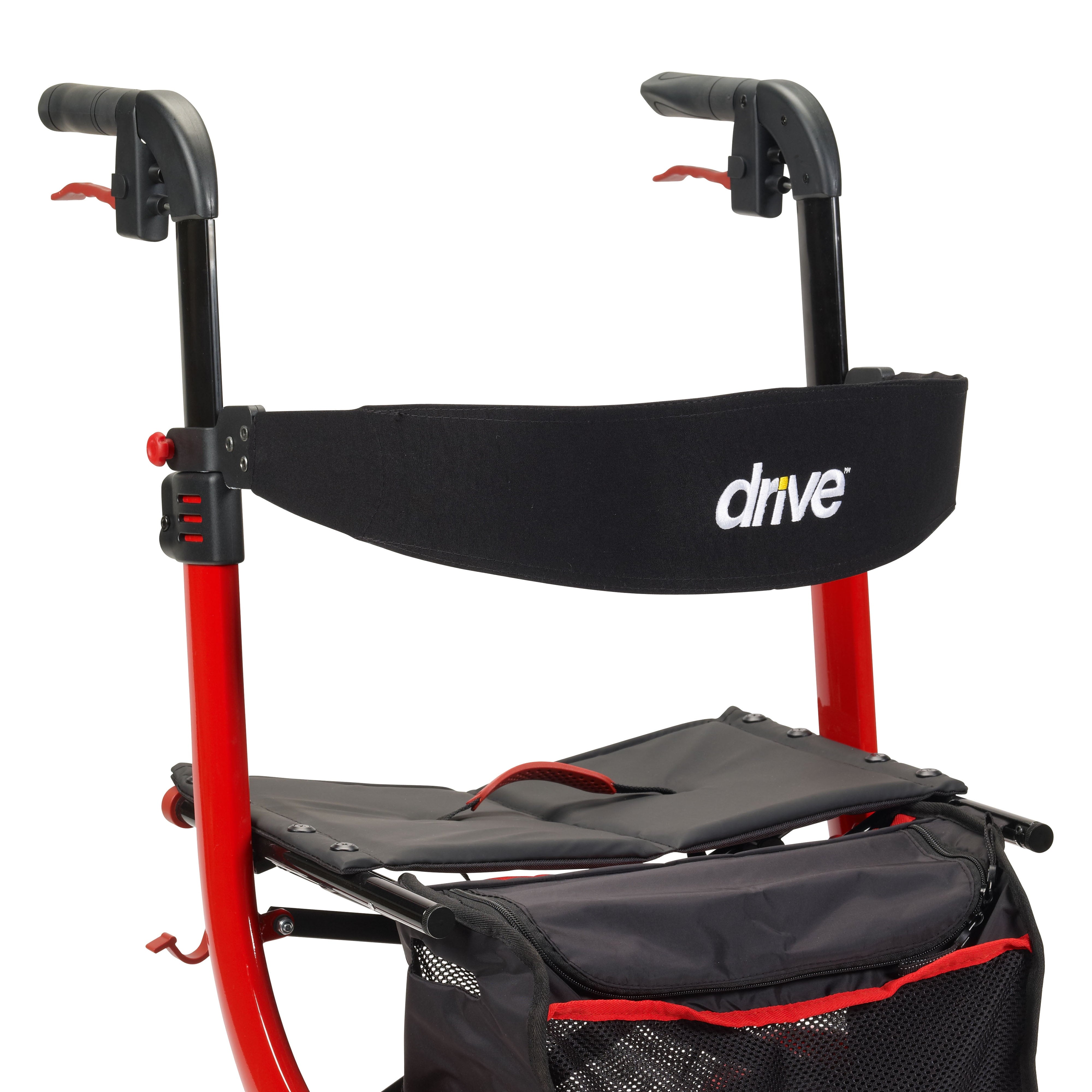 Nitro Euro Style Rollator Rolling Walker, Red