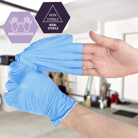 Nitripride Nitrile-Vinyl Blend Exam Gloves, X-Large 100 - Powder Free, Latex Free & Rubber Free - Single Use Non-Sterile Protective Gloves for Medical Use, Cooking, Cleaning & More