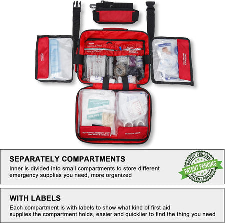 Premium 420 Piece Large First Aid Kit for Home, Car, Travel, Camping, Truck, Hiking, Sports, Office, Vehicle & Outdoor Emergencies - Emergency Medical Kits, Businesses & Home Medical Supplies