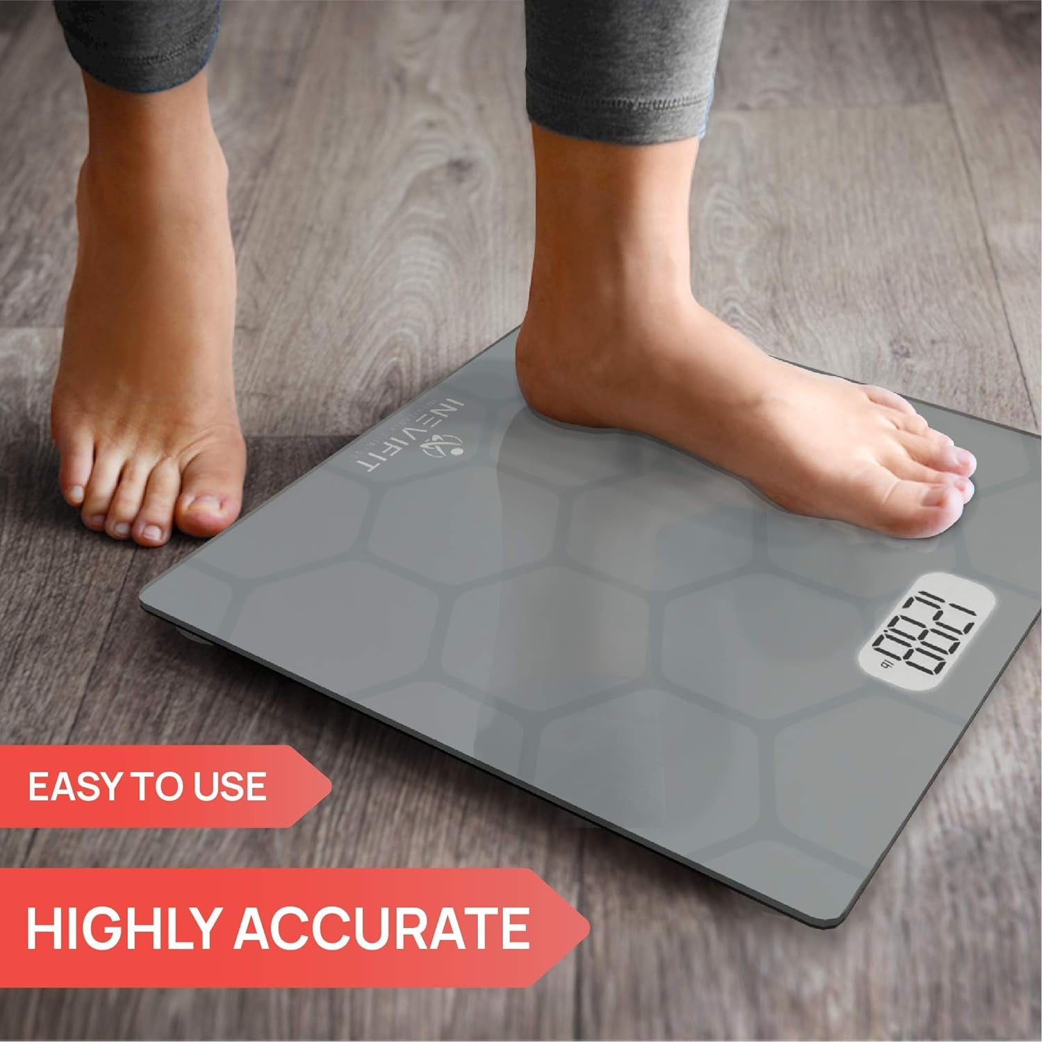 BATHROOM SCALE, Highly Accurate Digital Bathroom Body Scale, Measures Weight up to 400 Lbs. Includes Batteries