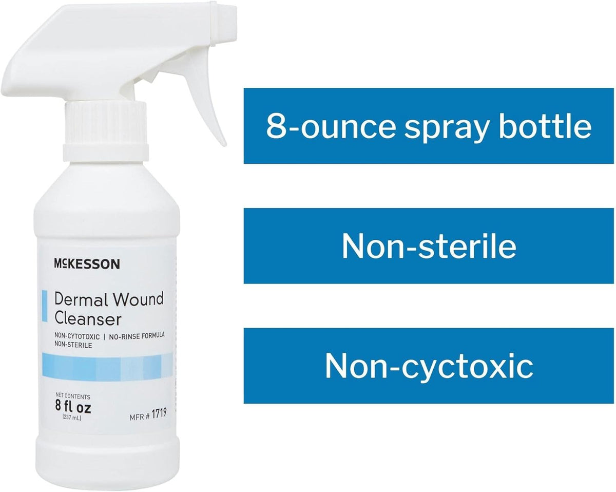 Dermal Wound Cleanser, Non-Sterile, Non-Cytotoxic, Rinse-Free Formula, 8 Fl Oz, 1 Count