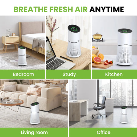 Air Purifiers H13 True HEPA Filter Air Purifier for Home Bedroom Room Ozone Free Air Filtration System Cleaner Odor Eliminators Remove 99.97% Dust Smoke Pollen (White)