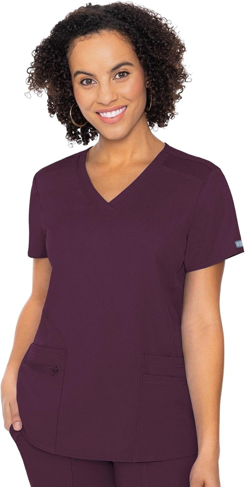 Scrub Top for Women, V-Neck with 4 Pocket, Ultra Soft, 2-Way Stretch and Wrinkle-Free Fabric - MC7468