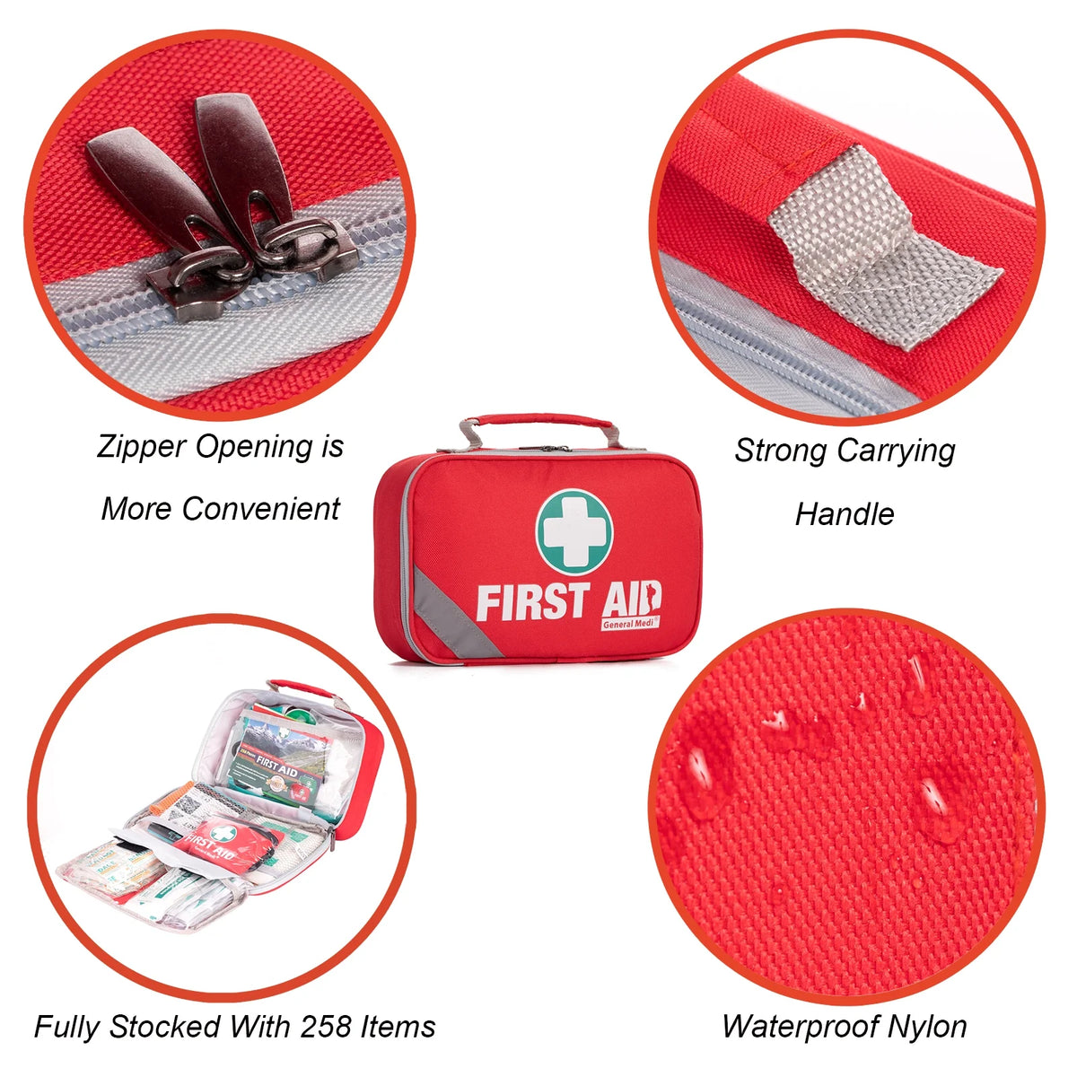 2-In-1 First Aid Kit (215 Piece) + Bonus 43 Piece Mini First Aid Kit -Includes Eyewash, Ice(Cold) Pack, Moleskin Pad and Emergency Blanket for Travel, Home, Office, Car, Camping