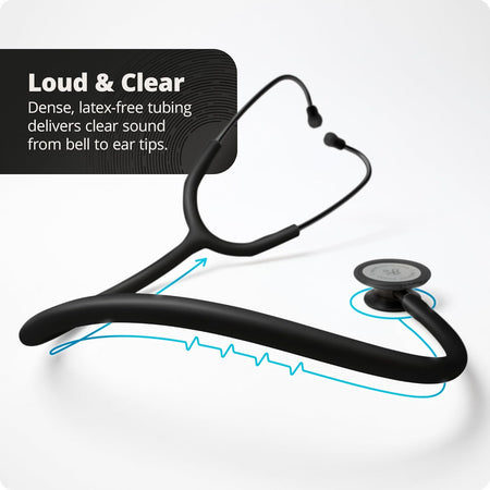 Premium Dual-Head Clinical Grade Stethoscope for Doctors, Nurses, Students, Triple Black