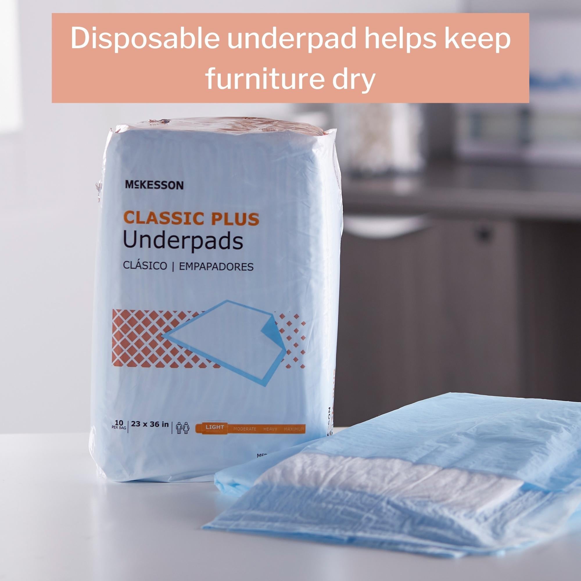 Classic plus Disposable Underpads Fluff / Polymer 23X36"