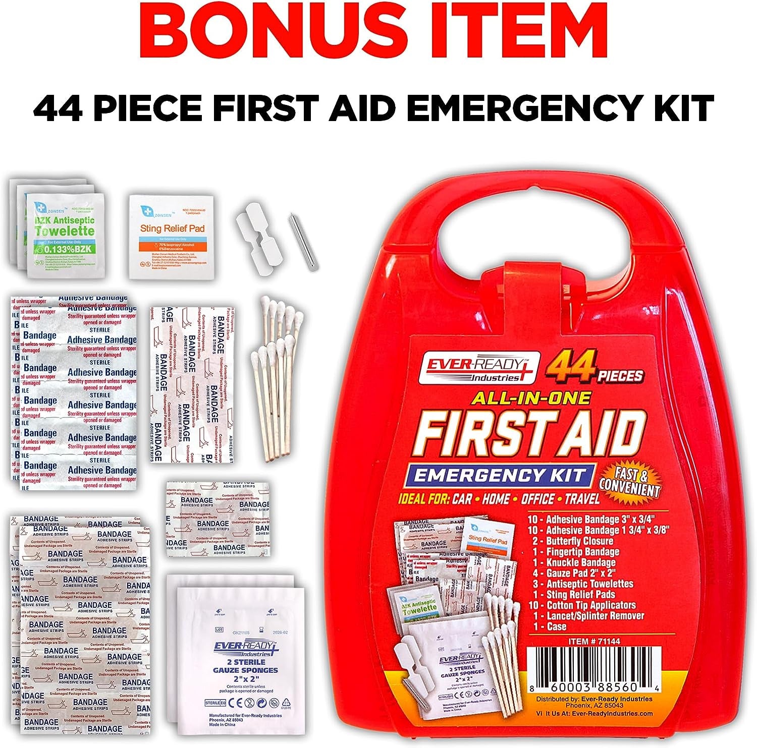 Premium Trauma First Aid Kit for Outdoors, Workplace, and Home - Exceed OSHA Guidelines and ANSI 2009 Standards - 240 Pieces - Includes Bonus Travel Kit