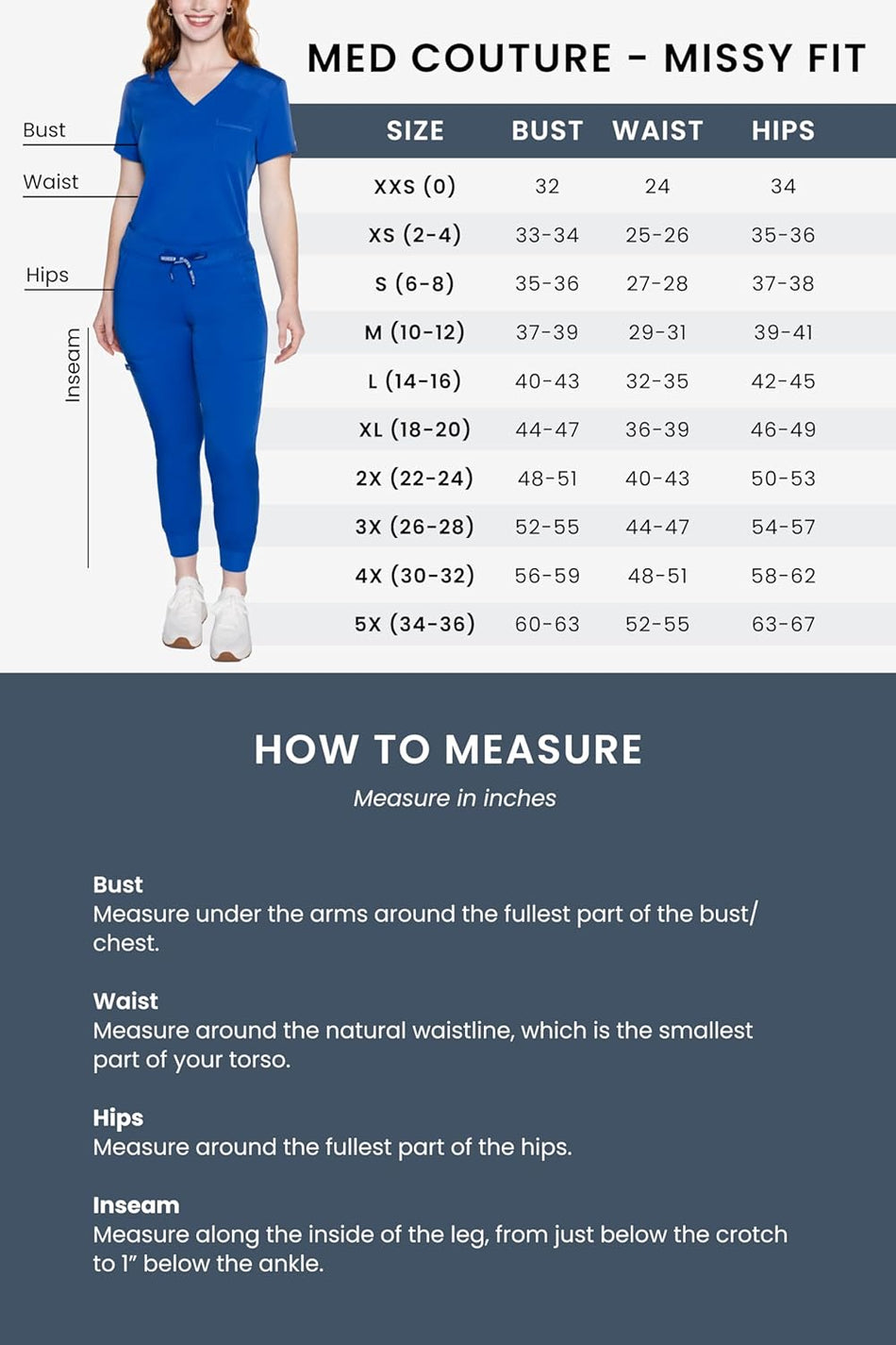 Scrub Pants for Women, Jersey Waist Yoga Bottoms, 6 Pockets with Mid Rise Drawstring Waistband - MC7725