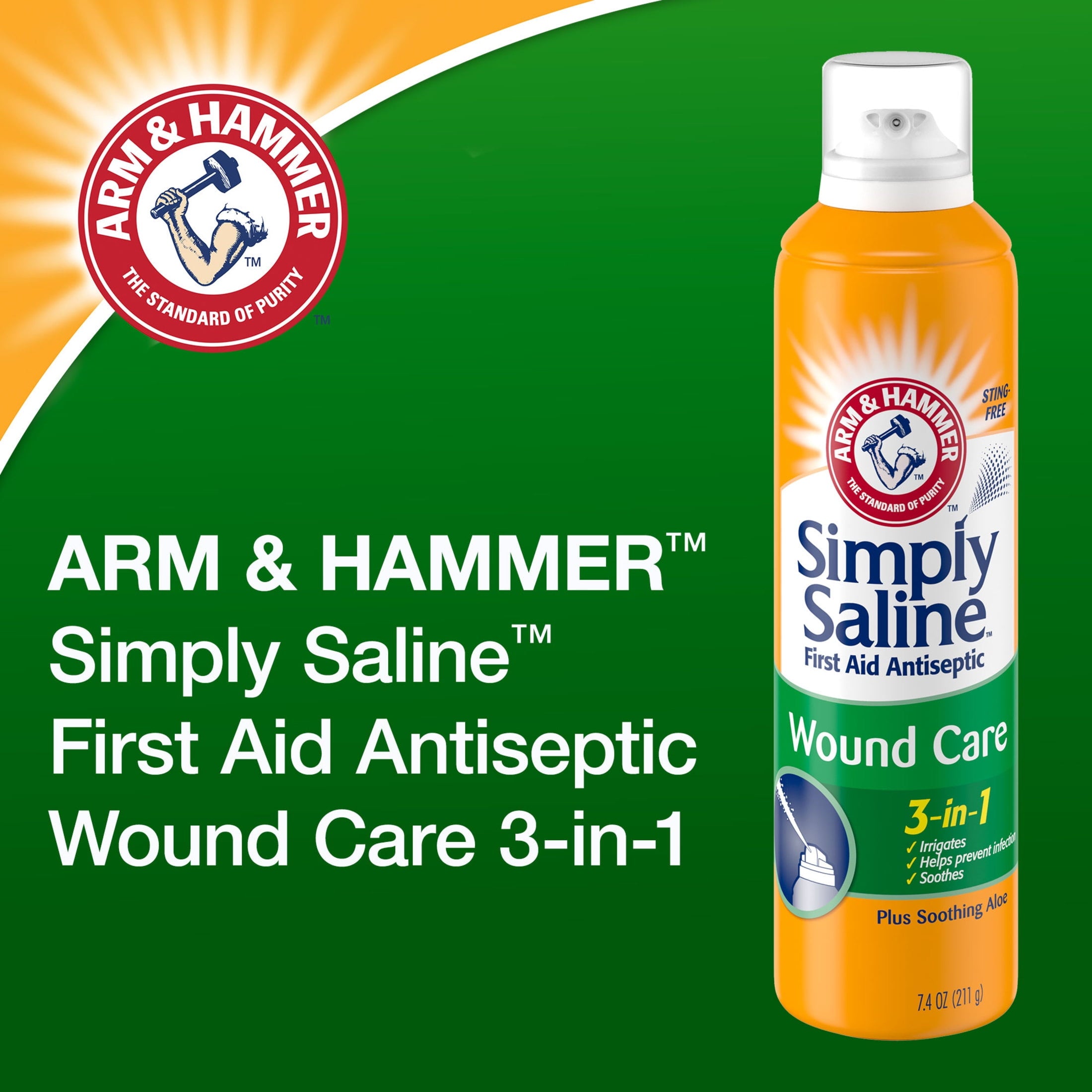 Simply Saline First Aid Antiseptic Wound Care, 3-In-1, 7.4 OZ