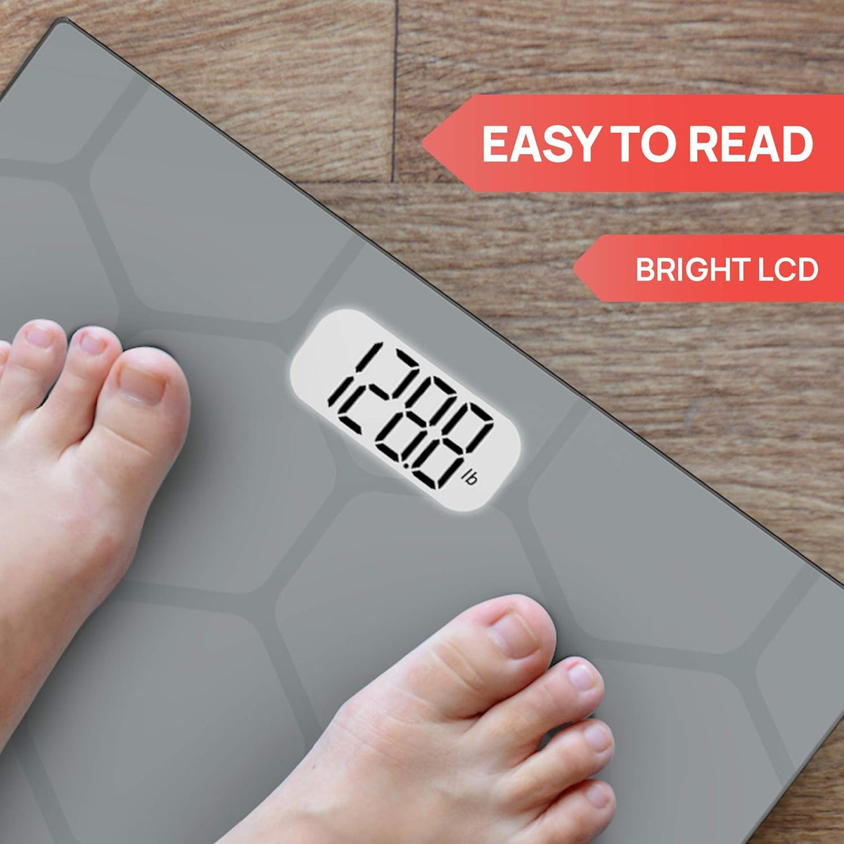 BATHROOM SCALE, Highly Accurate Digital Bathroom Body Scale, Measures Weight up to 400 Lbs. Includes Batteries