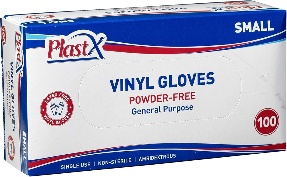 100 Count Vinyl Disposable Gloves Small Cleaning Plastic General Purpose Gloves Latex Free,