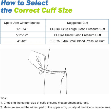 Extra Large Blood Pressure Cuff (9"-24" | 22-60Cm) - XL Replacement BP Cuff for Big Arms, Compatible with Omron BP Monitors, Adult Cuff Only - 6 Connectors