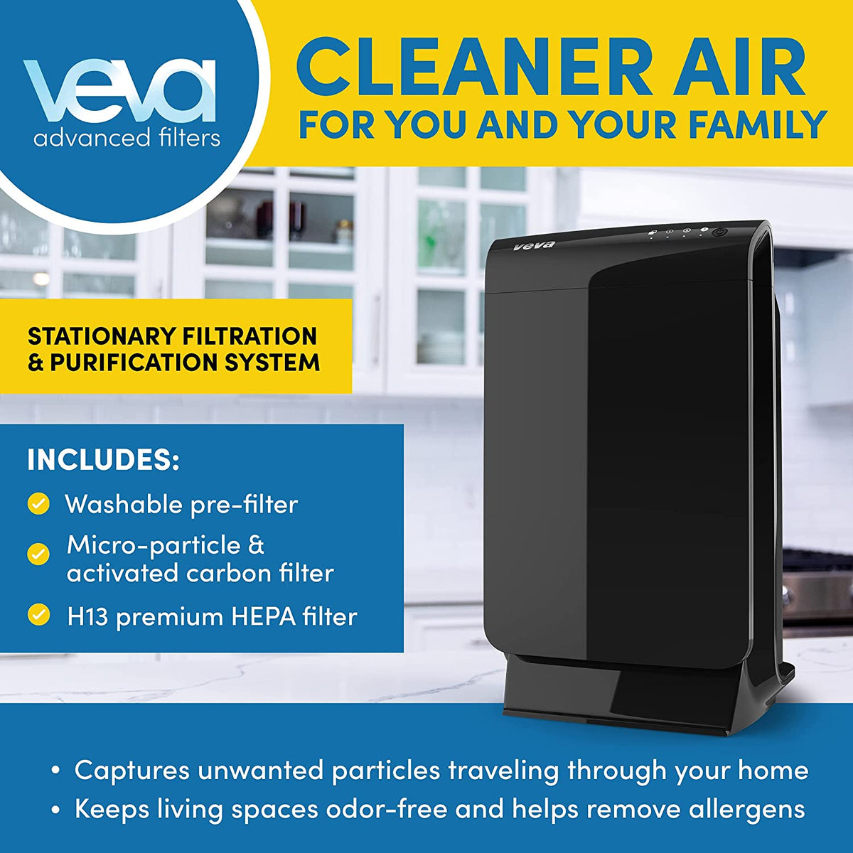 Air Purifier Large Room - Prohepa 9000 Premium Air Purifiers for Home W/ H13 Washable HEPA Filter for Smoke, Dust, Pet Dander & Odor - Black