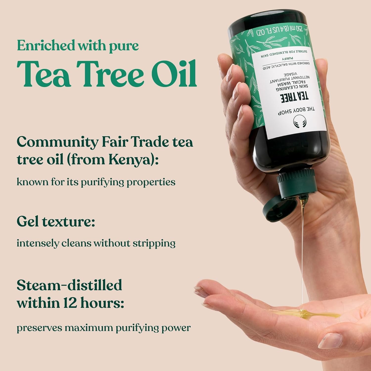 Tea Tree Skin Clearing Facial Wash – Purifying Vegan Face Wash for Oily, Blemished Skin – 8.4 Oz