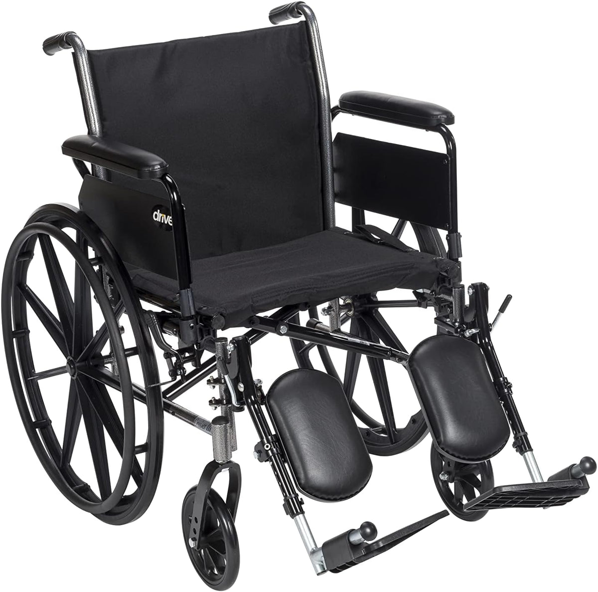 K320DFA-ELR Cruiser III Lightweight Folding Wheelchair with Flip Back Detachable Full Arms and Elevating Legrest, 1.6 Foot (Pack of 1)