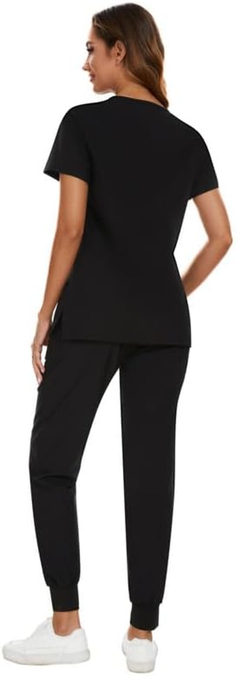 Scrubs for Women Set - Stretch V-Neck Scrub Top & Jogger Pant with 8 Pockets