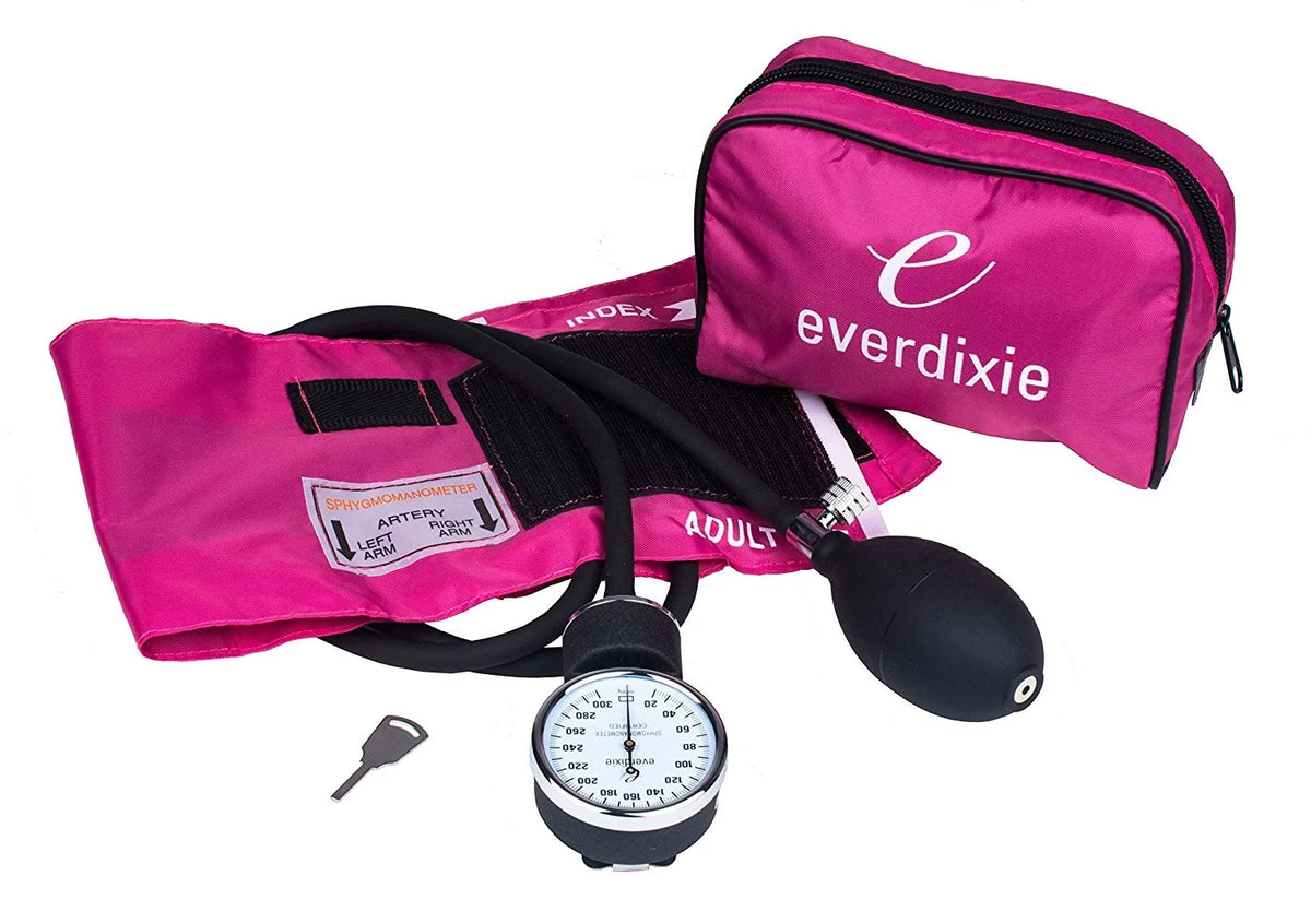 Pink Adult Aneroid Blood Pressure Cuff W/ Matching Case