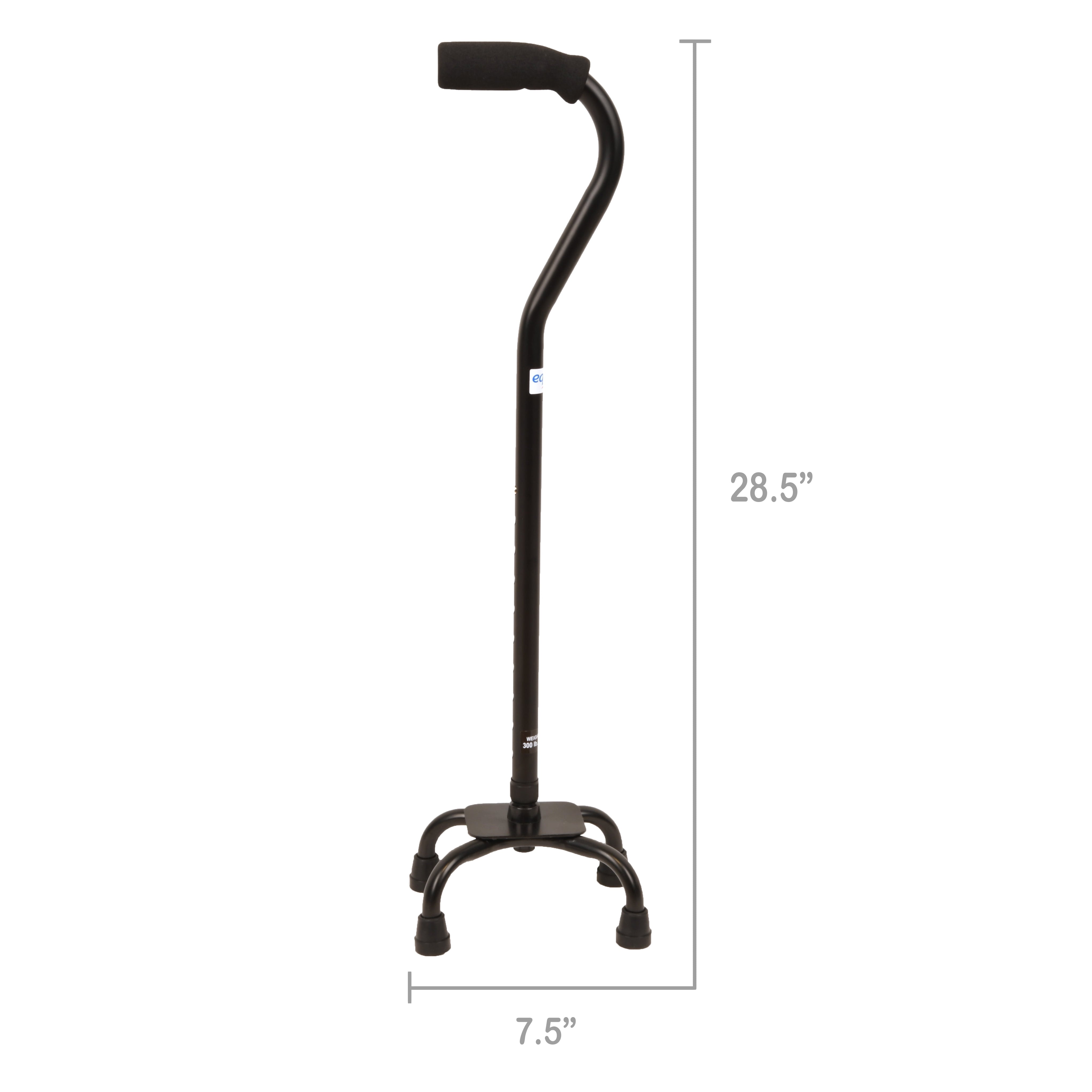 Fga741Eq Wmrt Quad Cane with Small Base for Walking, Black