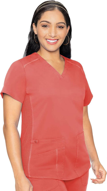 Scrub Set for Women, 11 Pockets with V-Neck Scrub Top MC7459 and Comfortable Scrub Pants, MC7739