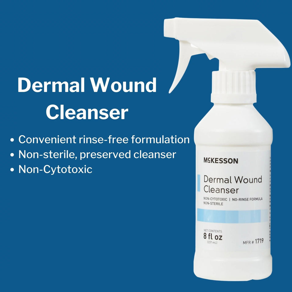 Dermal Wound Care Spray, No-Rinse First Aid Cleanser - 8 Oz, 1 Ct