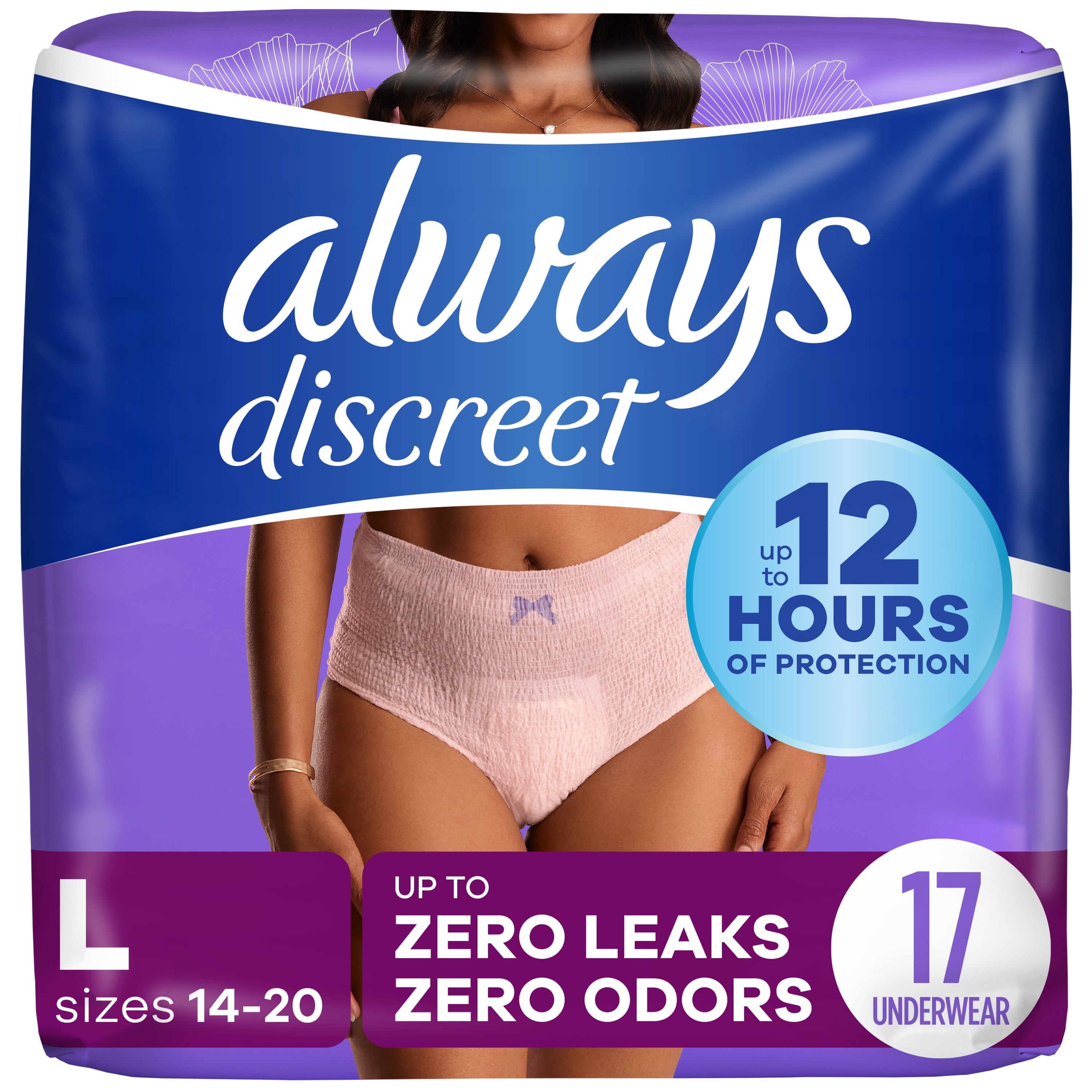 Adult Incontinence Underwear for Women, L, 17 CT