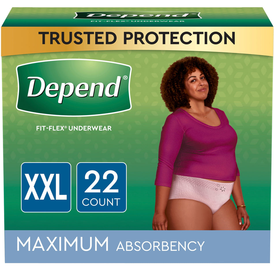 Fresh Protection Women'S Incontinence & Postpartum Bladder Leak Underwear, XXL, 22 Count