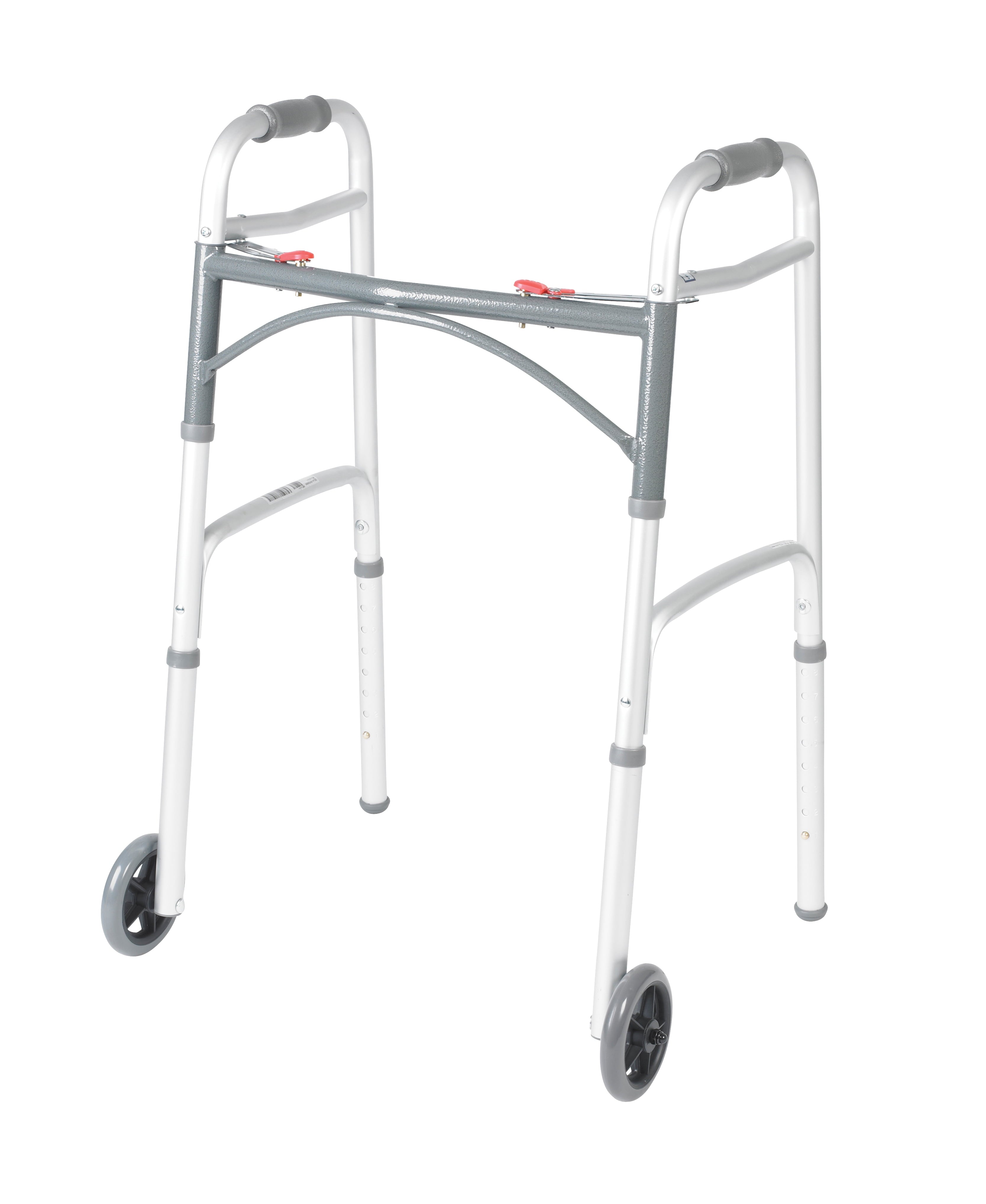 Preservetech Deluxe Two Button Folding Walker with 5" Wheels