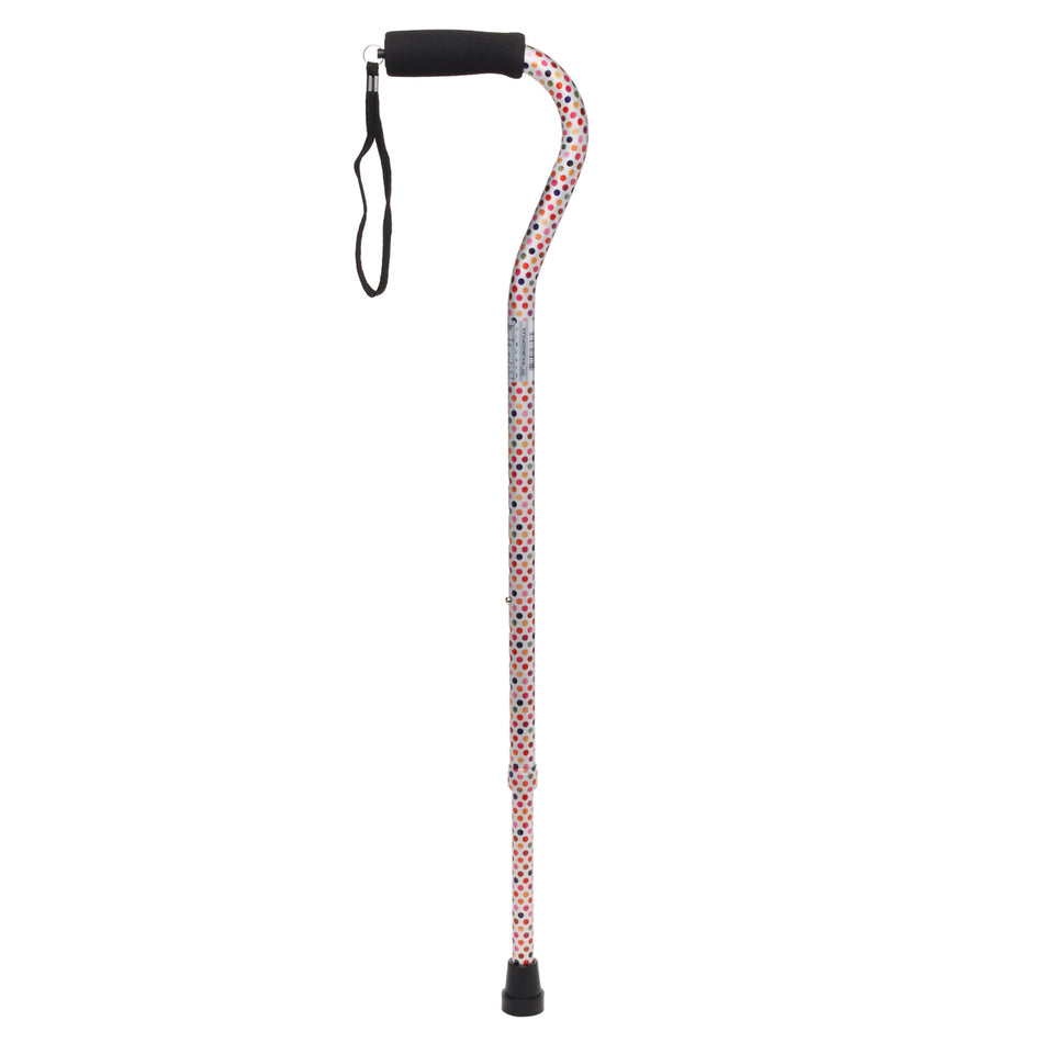 Mobility Offset Handle Cane, Polka Dot