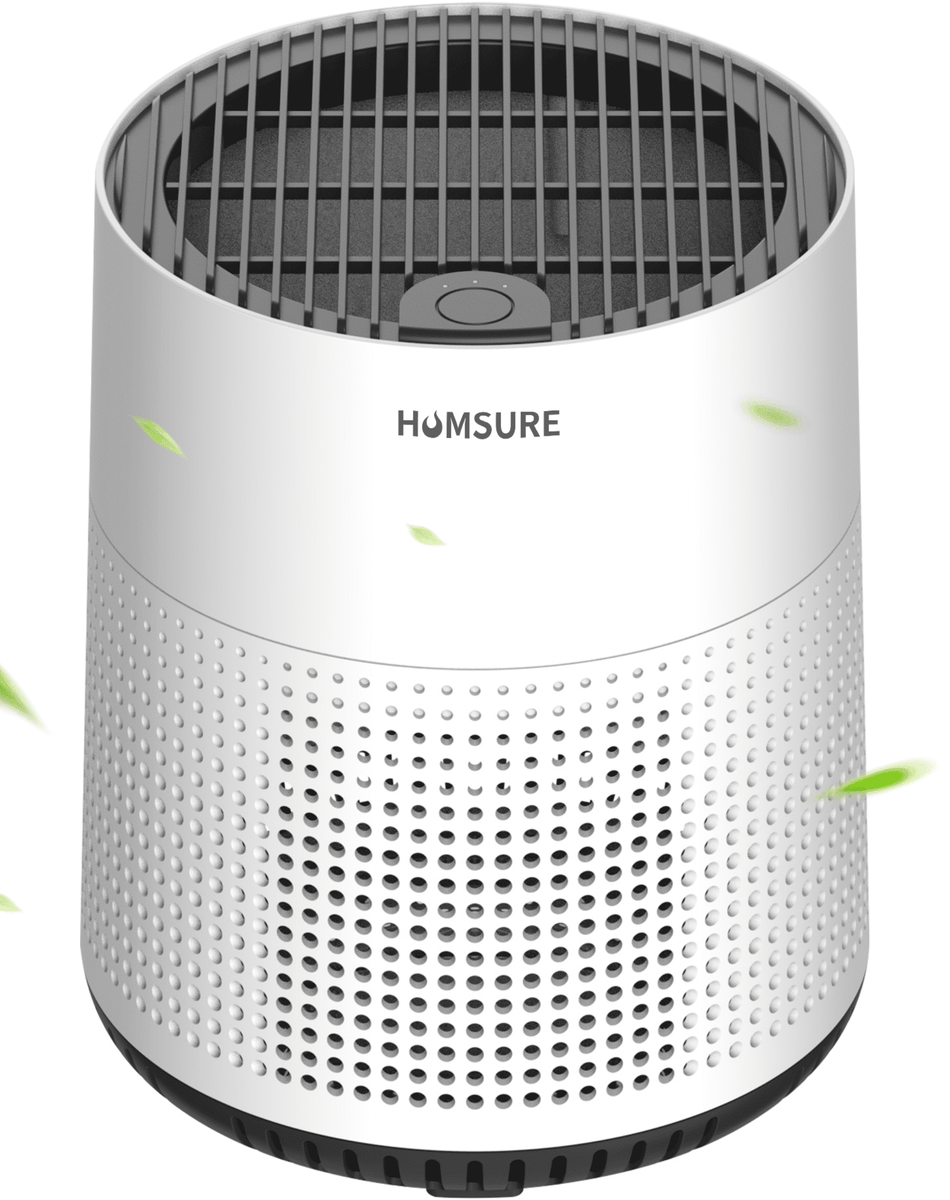 Air Purifier, 300 Sq.Ft Air Purifiers for Bedroom, H13 True HEPA Filter, Remove 99.9% Smoke Dust, White, HKJ-50A