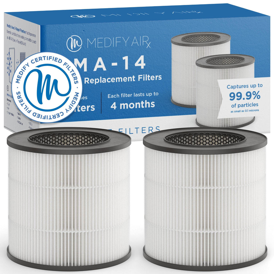 MA-14 Replacement Filter - HEPA Air Filter Replacement for Air Purifiers - Air Purifier Filter for Offices & Bedrooms - Three-Layer Filter Aids against Smoke, Dust, Pollen & More - 2-Pack