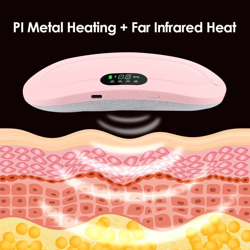 Electric Period Cramp Massager Vibrating Heating Belt.