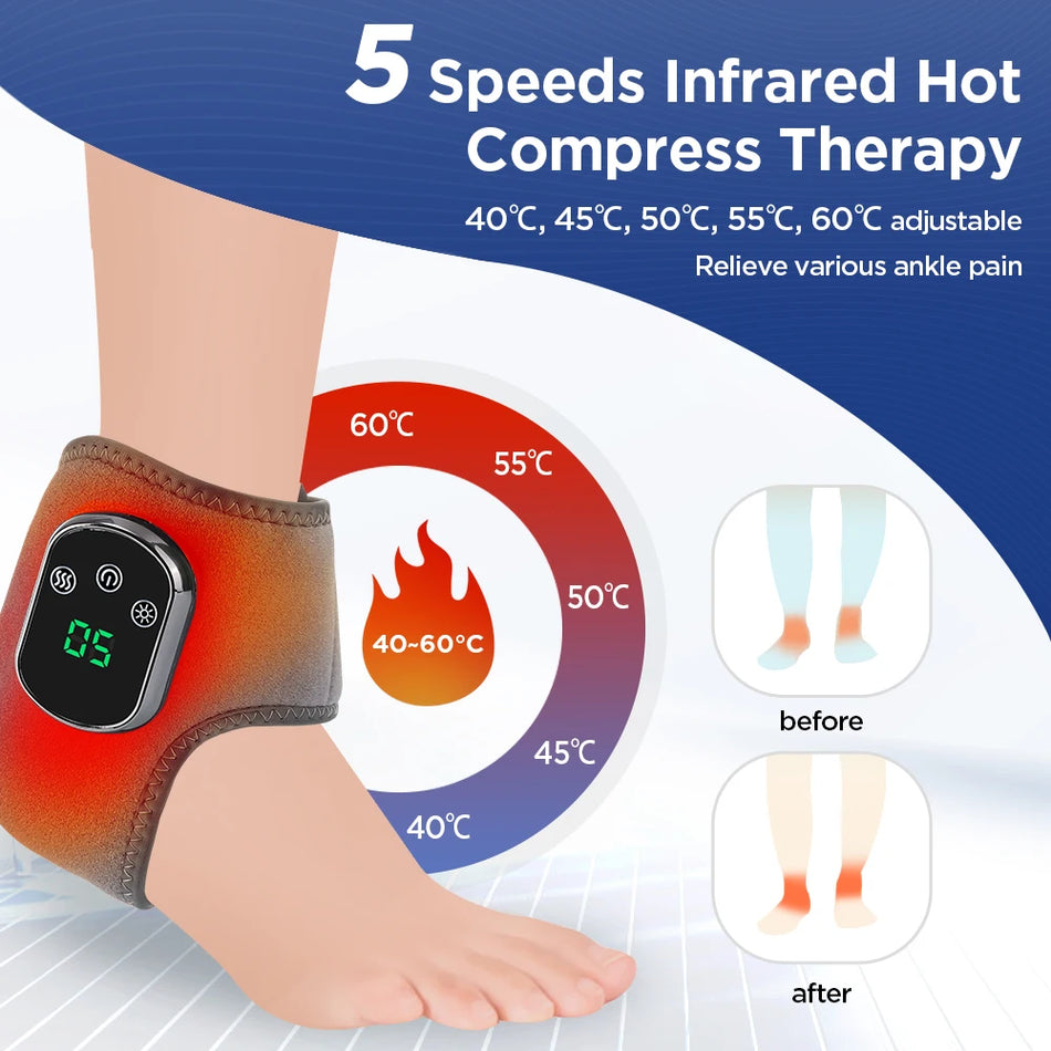 Vibration Wrist / Ankle Massager Infrared Hot Compress Therapy