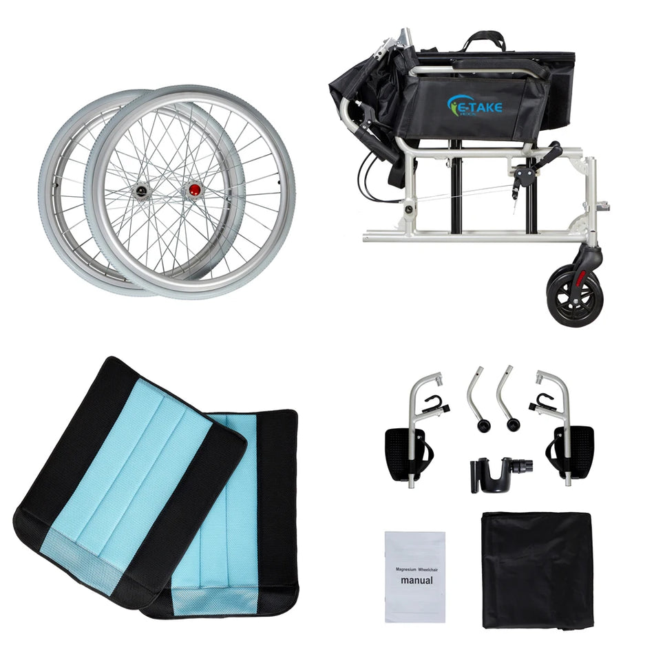 Magnesium Ultra Lightweight Wheelchair, 20" Wide