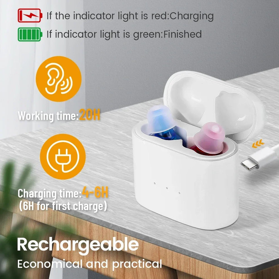 Rechargeable Hearing Aids Wireless Sound Amplifier