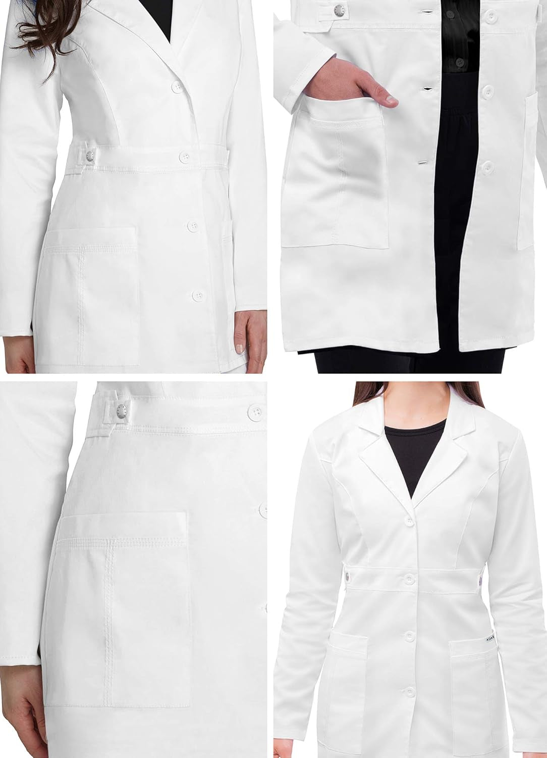 Adar Universal Stretch Lab Coat for Women - 36" Tab-Waist Lab Coat