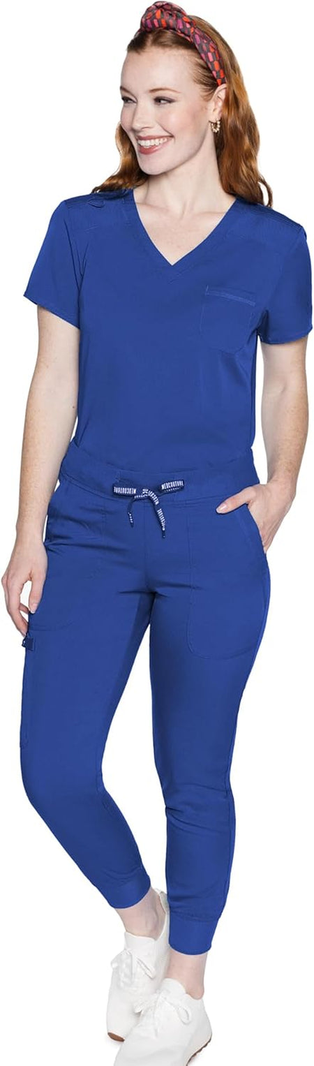 Women'S Scrub Set with V- Neck Scrub Top MC7448 and 2-Way Stretch Pants 7710