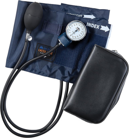 Precision Series Aneroid Sphygmomanometer Manual Blood Pressure Set with Calibrated, Nylon Cuff and Carrying Case, FSA HSA Eligible, Adult Large, Latex Free