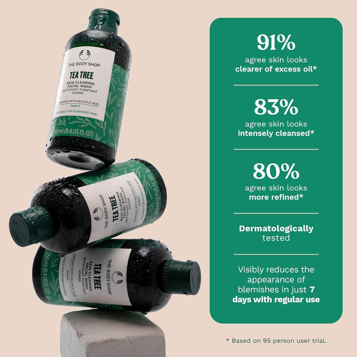 Tea Tree Skin Clearing Facial Wash – Purifying Vegan Face Wash for Oily, Blemished Skin – 8.4 Oz