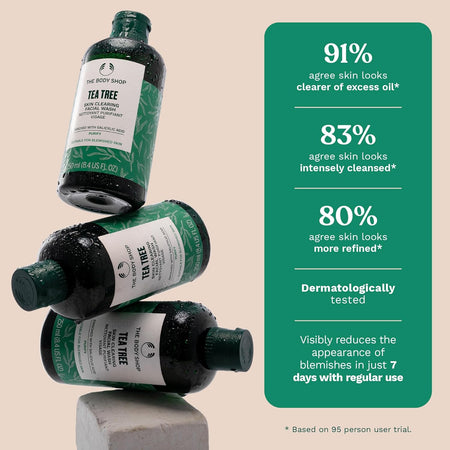 Tea Tree Skin Clearing Facial Wash – Purifying Vegan Face Wash for Oily, Blemished Skin – 8.4 Oz