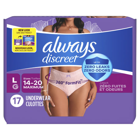 Adult Incontinence Underwear for Women, L, 17 CT