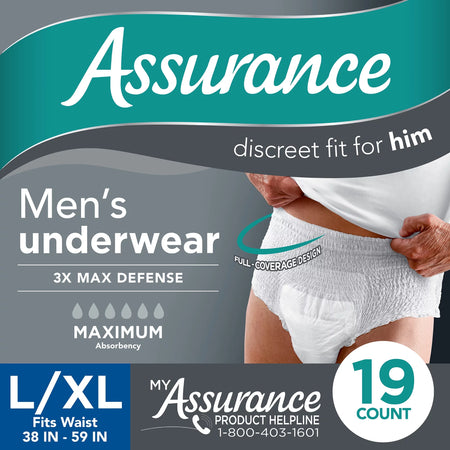 Men'S Incontinence Underwear, L/XL, Maximum Absorbency (19 Count)